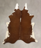 Brown and White Regular X-Large Brazilian Cowhide Rug 7'1