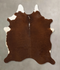 Brown and White Regular Large Brazilian Cowhide Rug 6'5