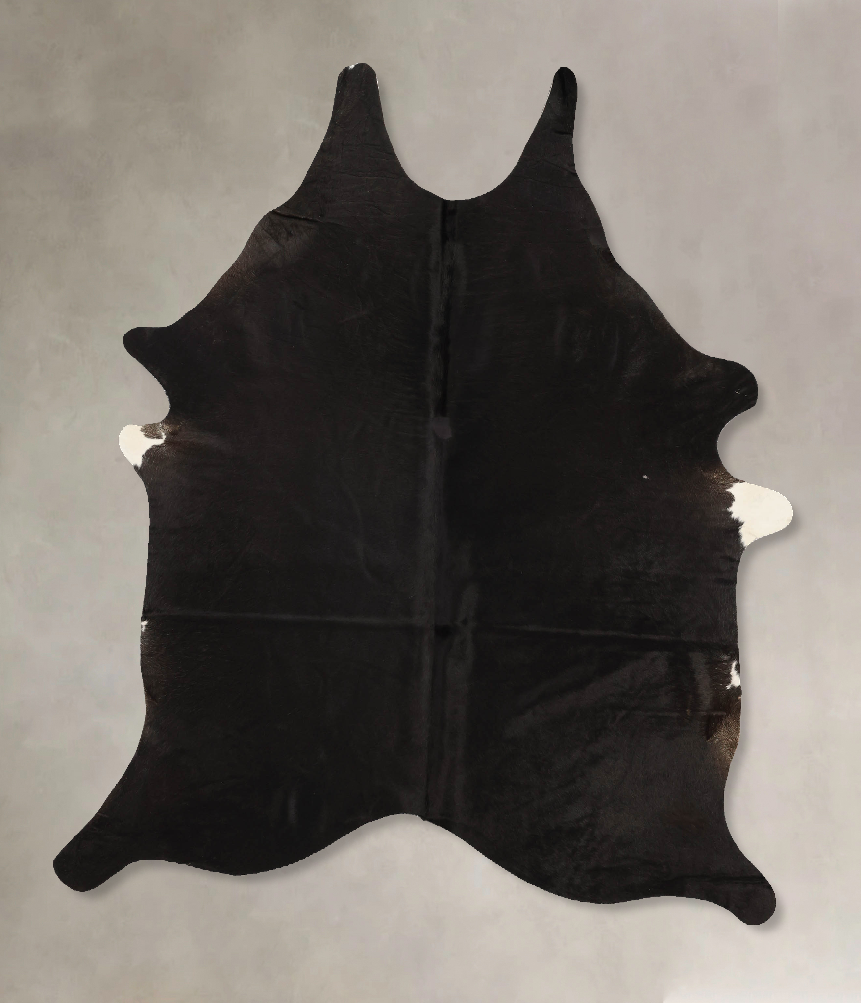 Solid Black Cowhide Rug #B11151