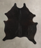 Solid Black Large Brazilian Cowhide Rug 7'1