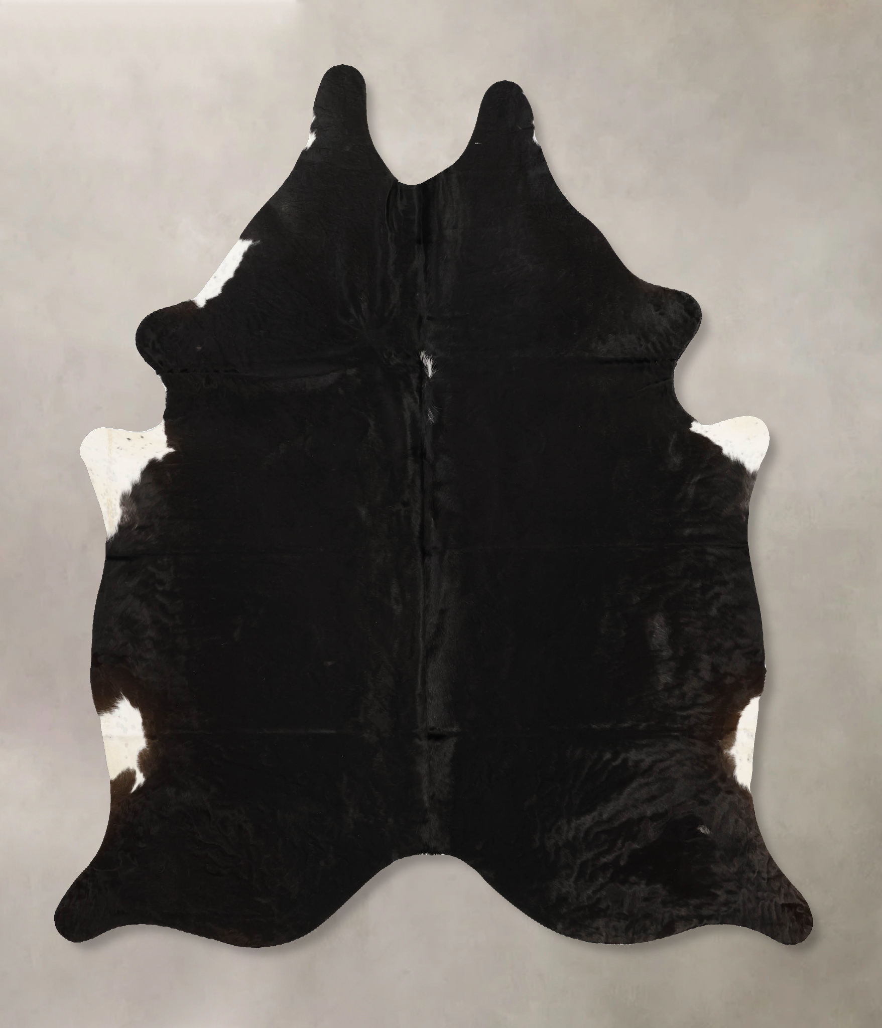 Solid Black Cowhide Rug #B11165