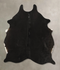 Solid Black Large Brazilian Cowhide Rug 6'4