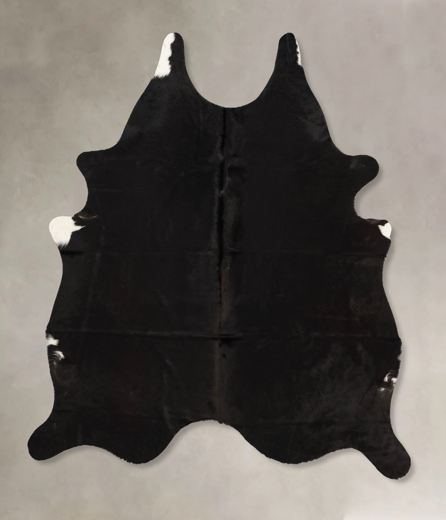 Solid Black Cowhide Rug #B11177