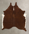 Brown and White Regular X-Large Brazilian Cowhide Rug 7'2