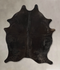 Solid Black Large Brazilian Cowhide Rug 7'0