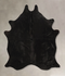 Solid Black Large Brazilian Cowhide Rug 6'10