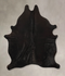 Solid Black Large Brazilian Cowhide Rug 6'7