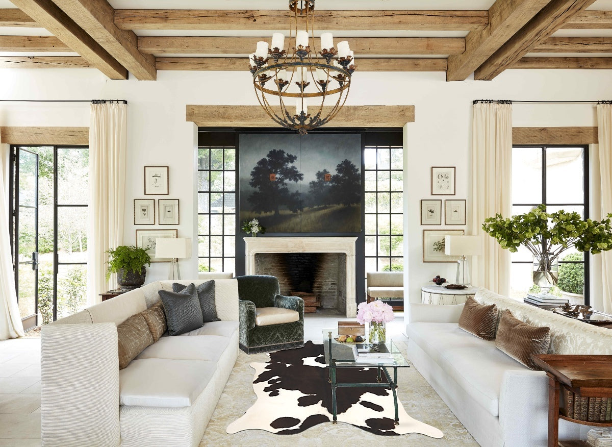 Chocolate and White Cowhide Rug #B11195