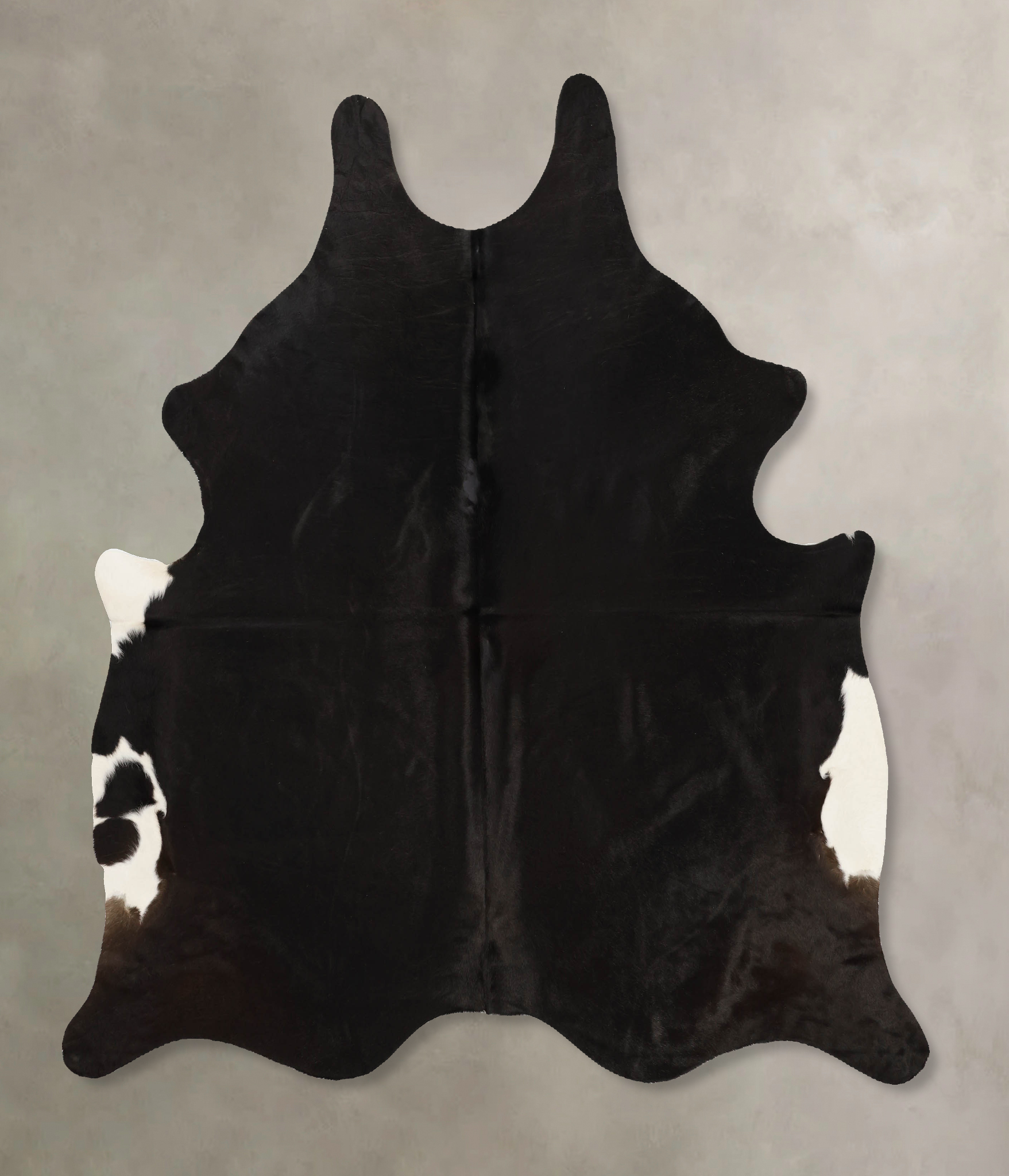 Solid Black Cowhide Rug #B11213