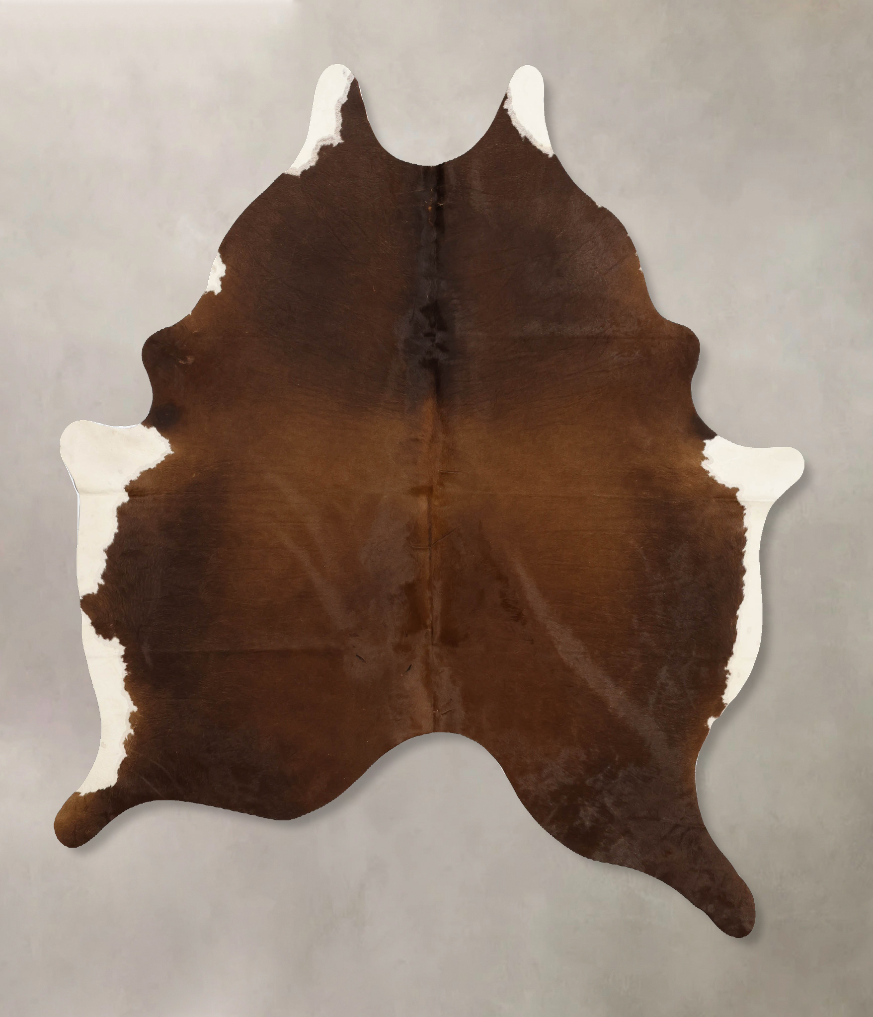 Brown and White Regular Cowhide Rug #B11217