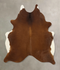 Solid Brown Large Brazilian Cowhide Rug 6'11