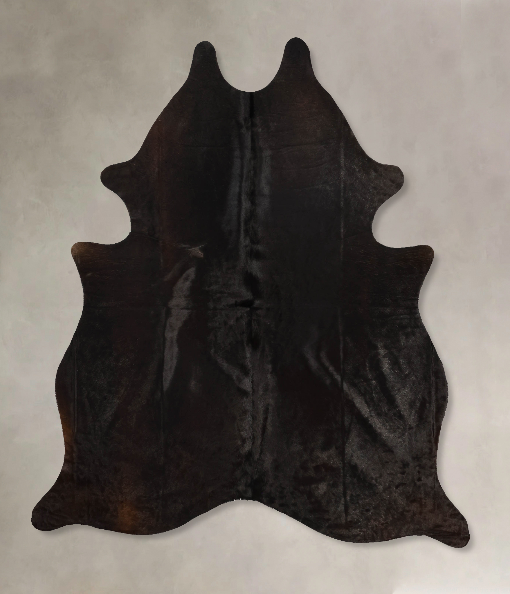 Solid Black Cowhide Rug #B11228