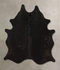 Solid Black Large Brazilian Cowhide Rug 6'8