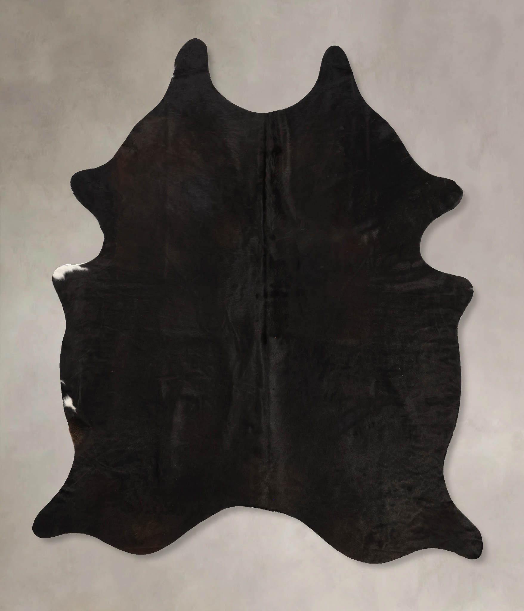 Solid Black Cowhide Rug #B11233