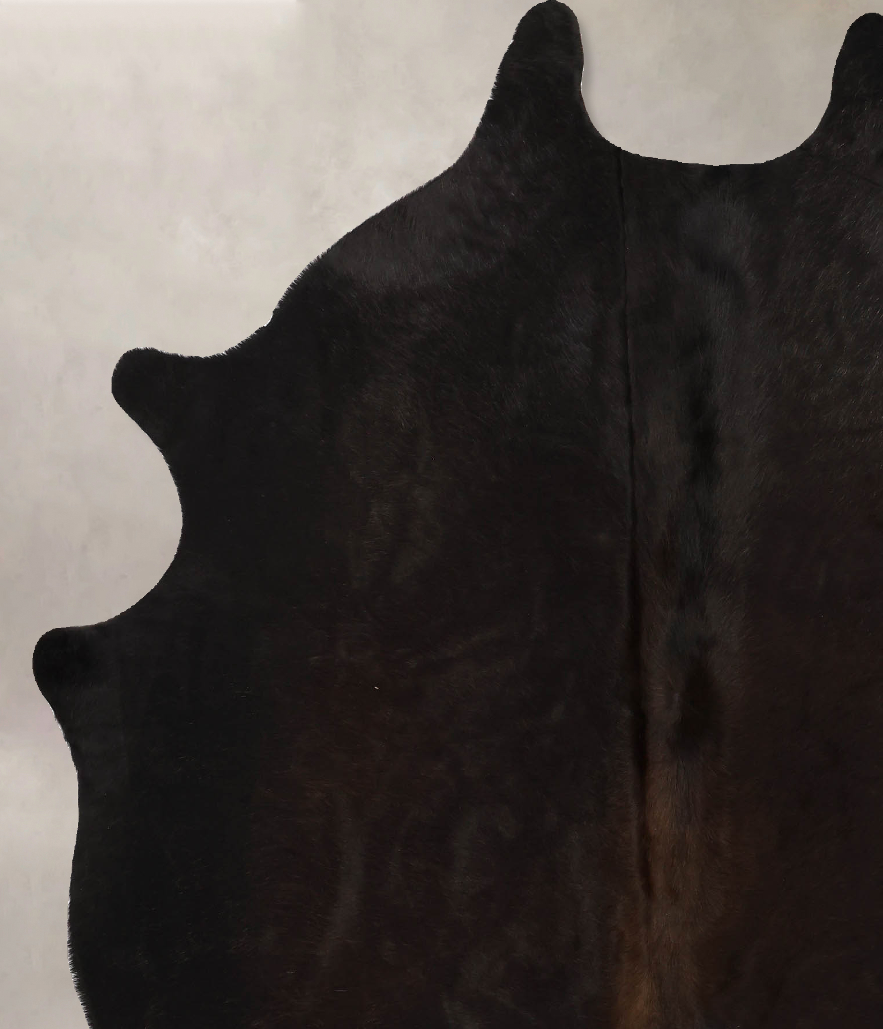 Solid Black Cowhide Rug #B11234