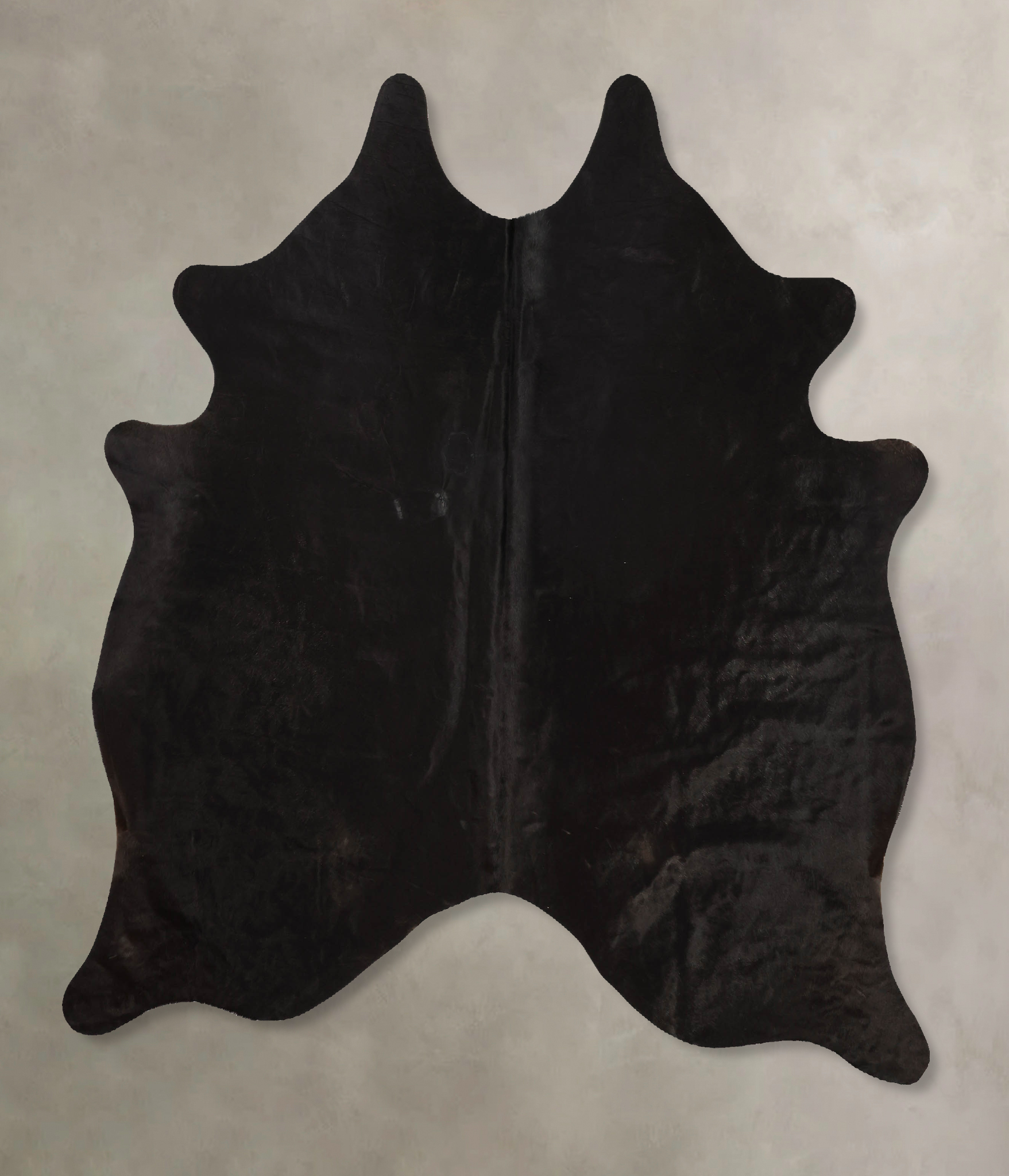 Solid Black Cowhide Rug #B11238