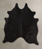 Solid Black Large Brazilian Cowhide Rug 6'7