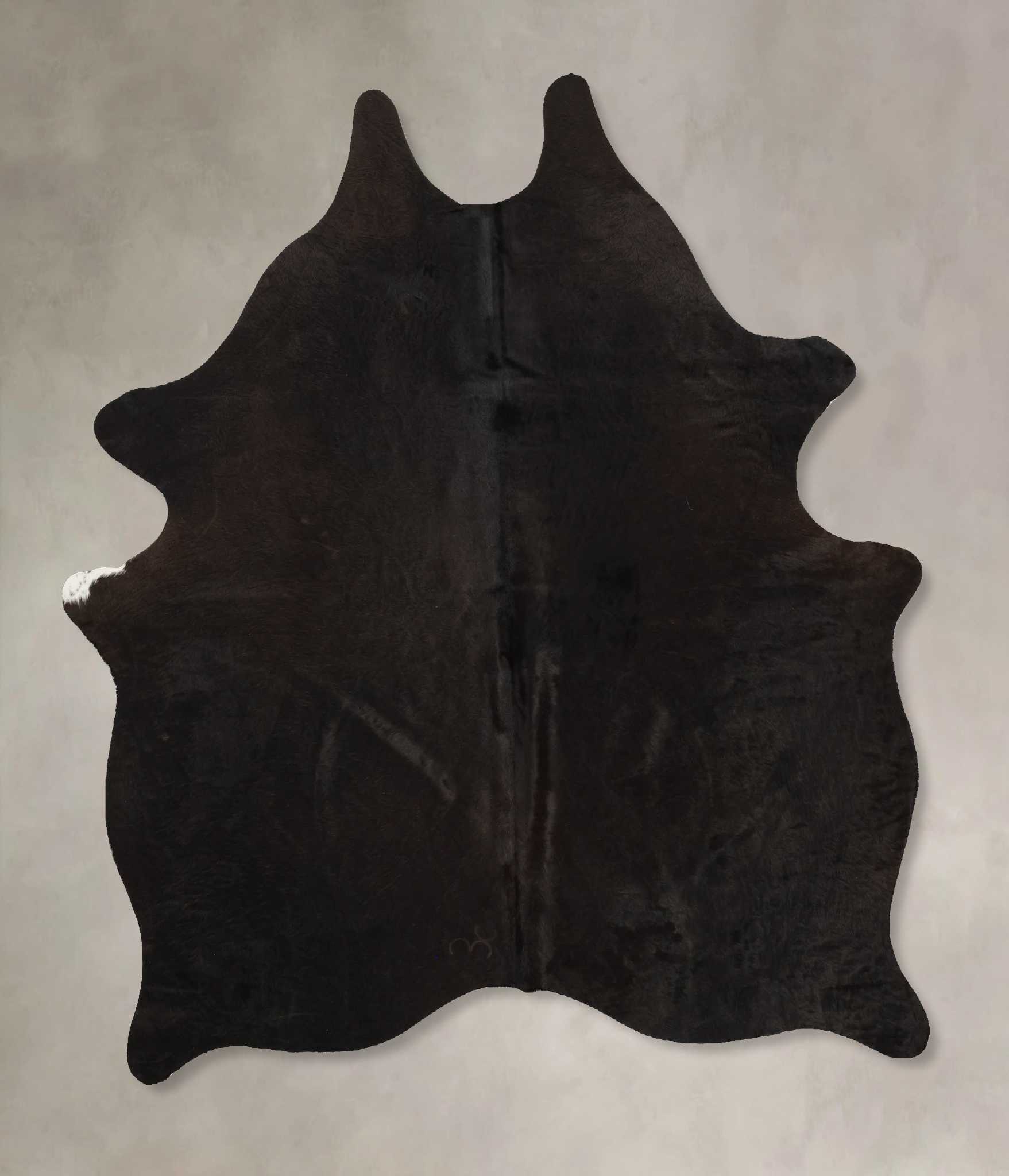 Solid Black Cowhide Rug #B11240