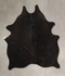 Solid Black Large Brazilian Cowhide Rug 6'6