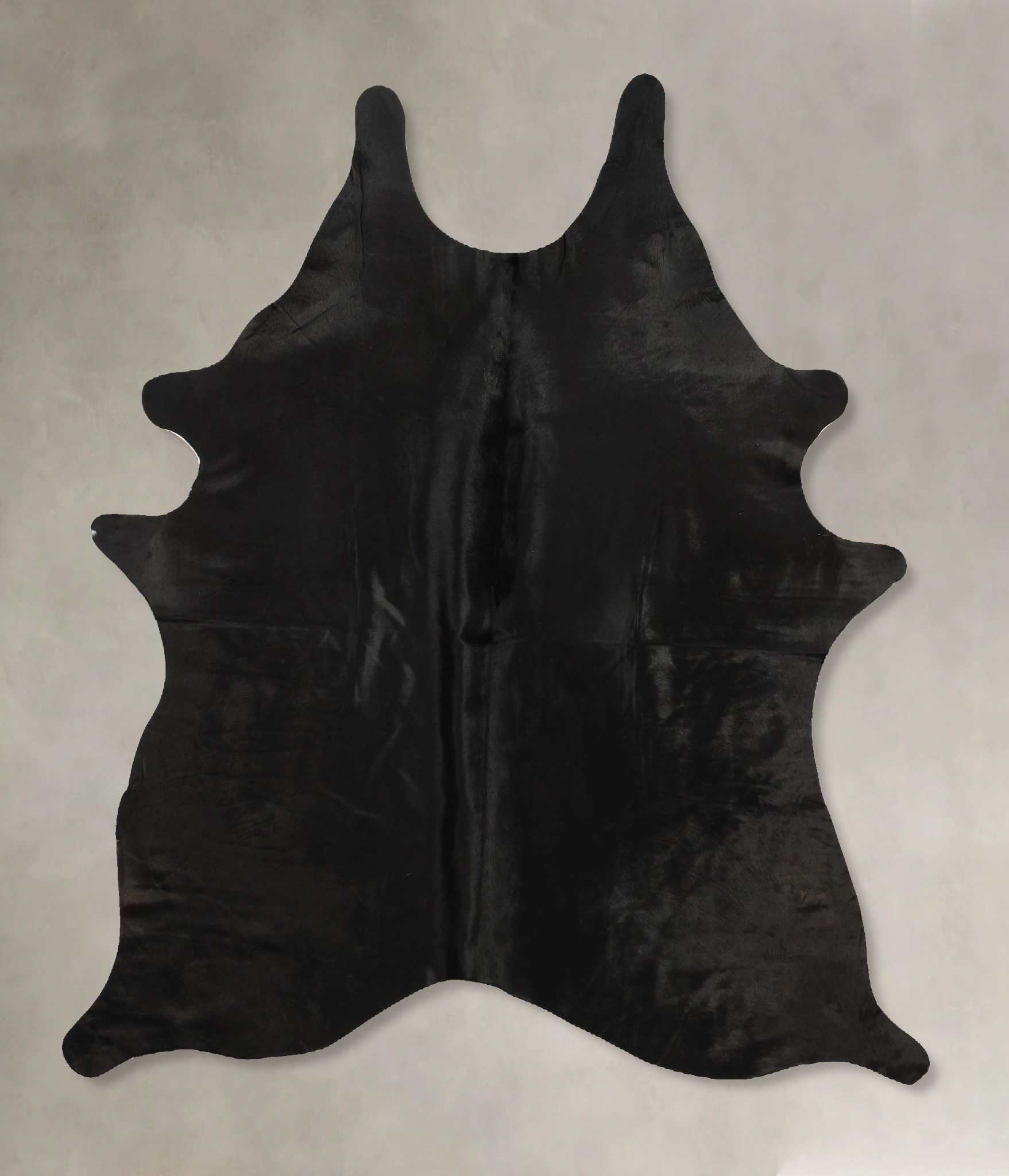 Solid Black Cowhide Rug #B11263