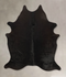 Solid Black Large Brazilian Cowhide Rug 6'11