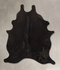 Solid Black Large Brazilian Cowhide Rug 7'1