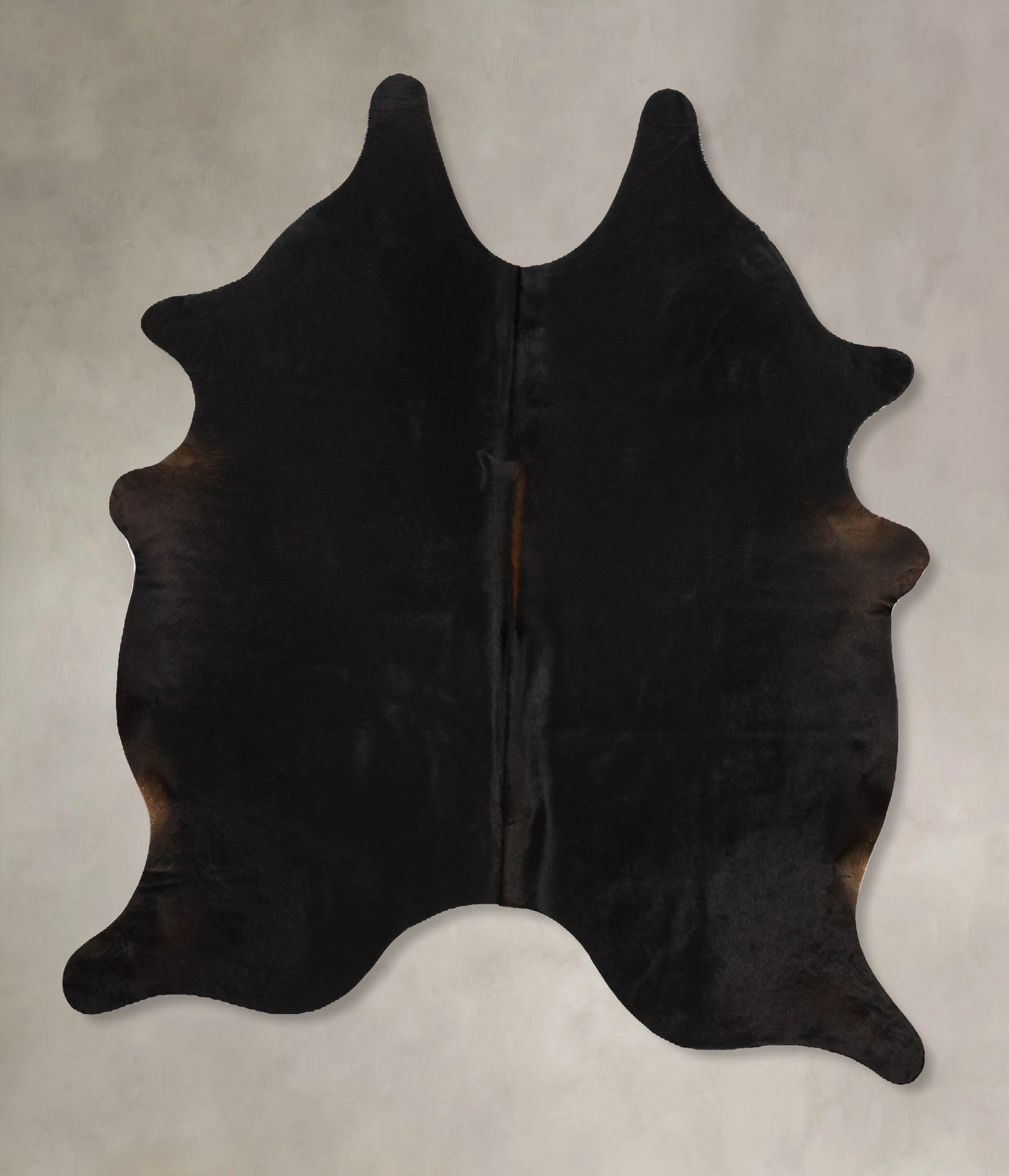 Solid Black Cowhide Rug #B11278