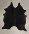 Solid Black Large Brazilian Cowhide Rug 6'6