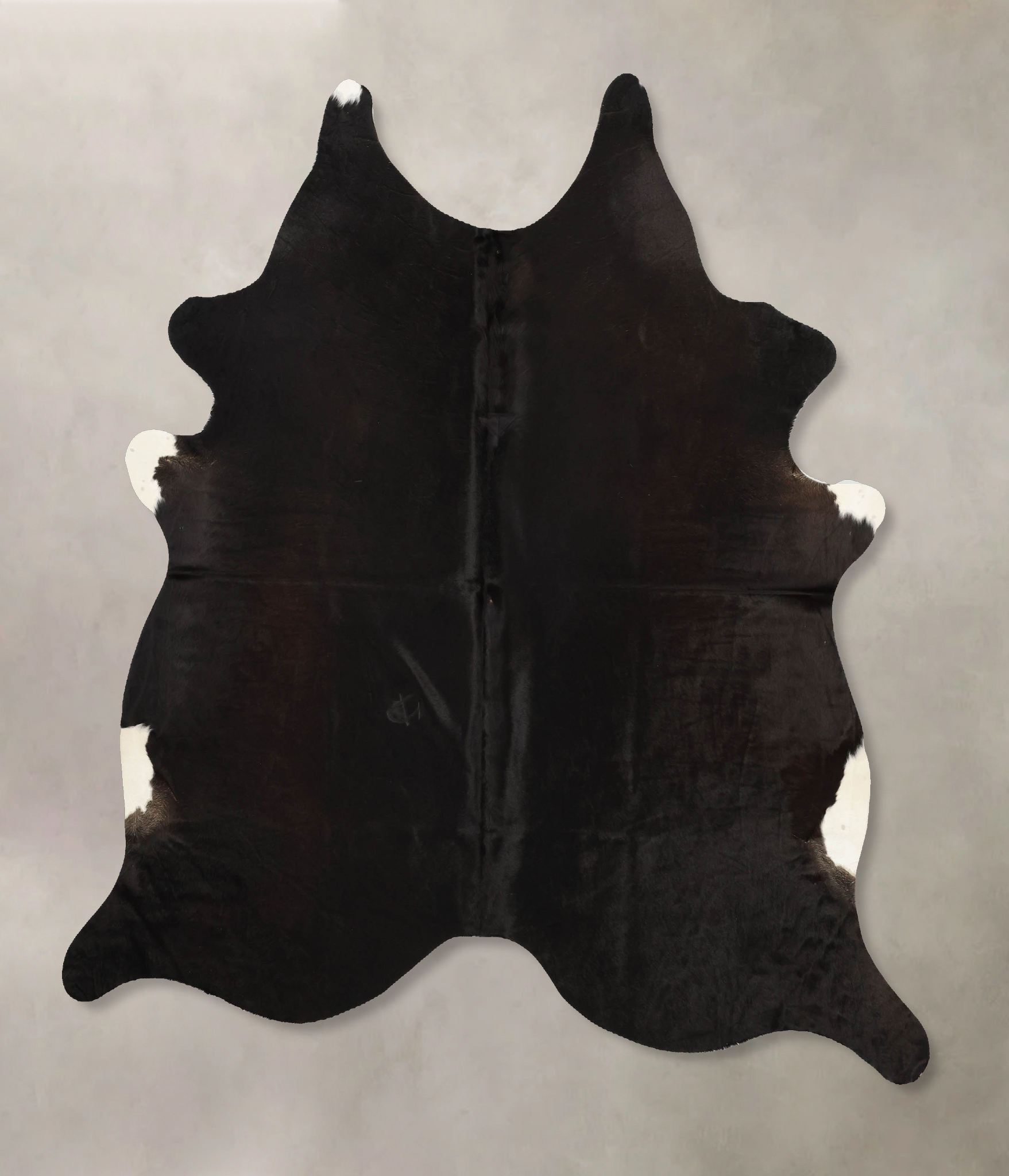 Solid Black Cowhide Rug #B11289