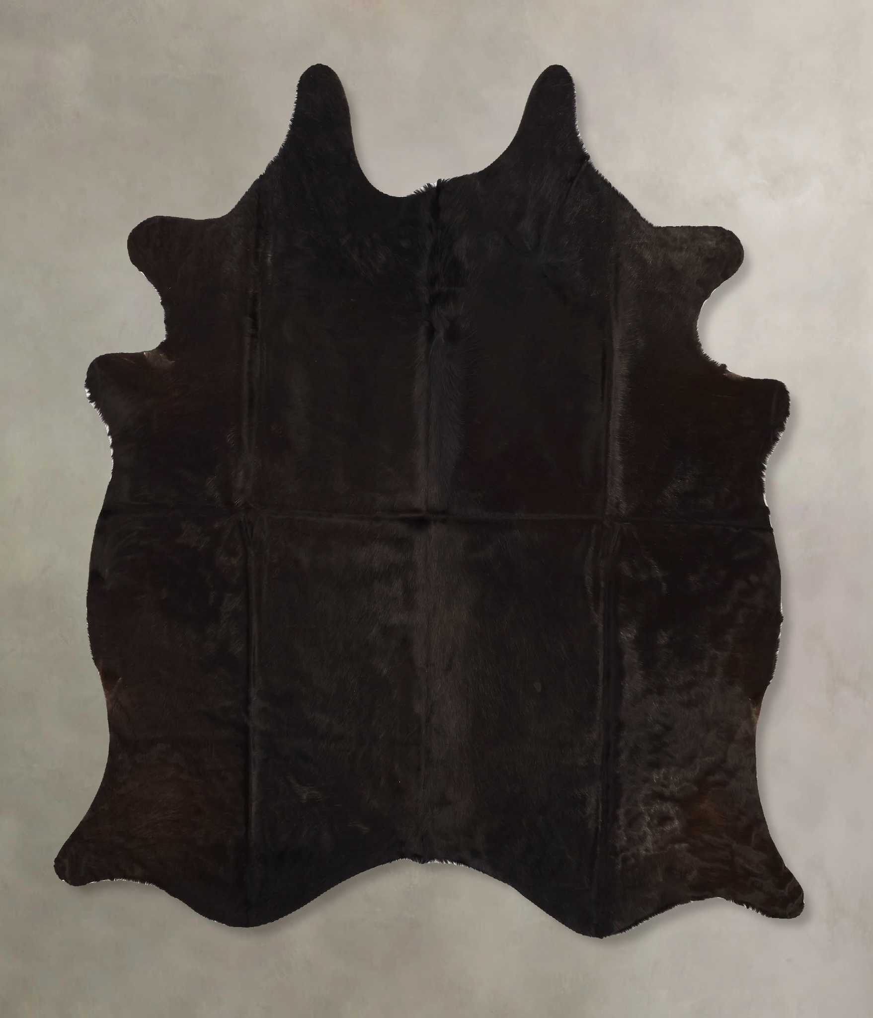 Solid Black Cowhide Rug #B11290