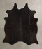 Solid Black Large Brazilian Cowhide Rug 6'3