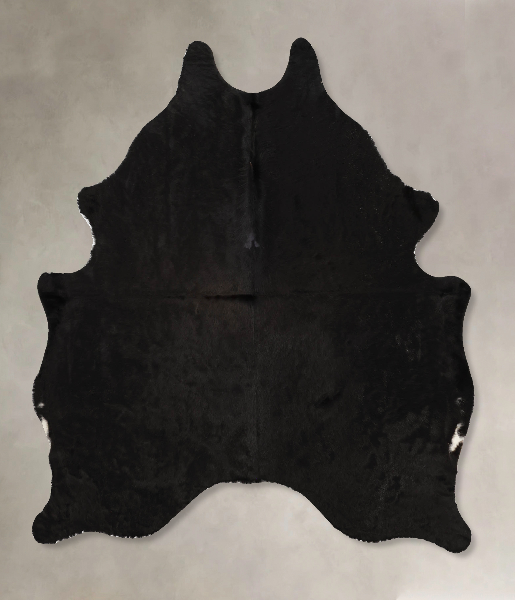 Solid Black Cowhide Rug #B11291