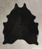 Solid Black Large Brazilian Cowhide Rug 6'9