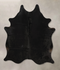 Solid Black Large Brazilian Cowhide Rug 6'7