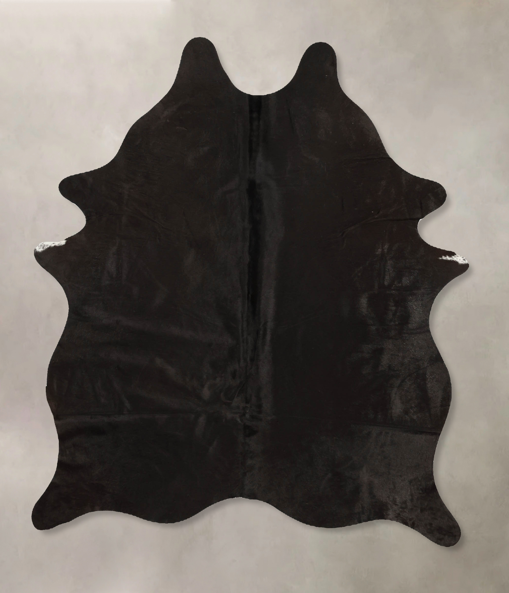 Solid Black Cowhide Rug #B11361