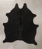 Solid Black Medium Brazilian Cowhide Rug 5'10