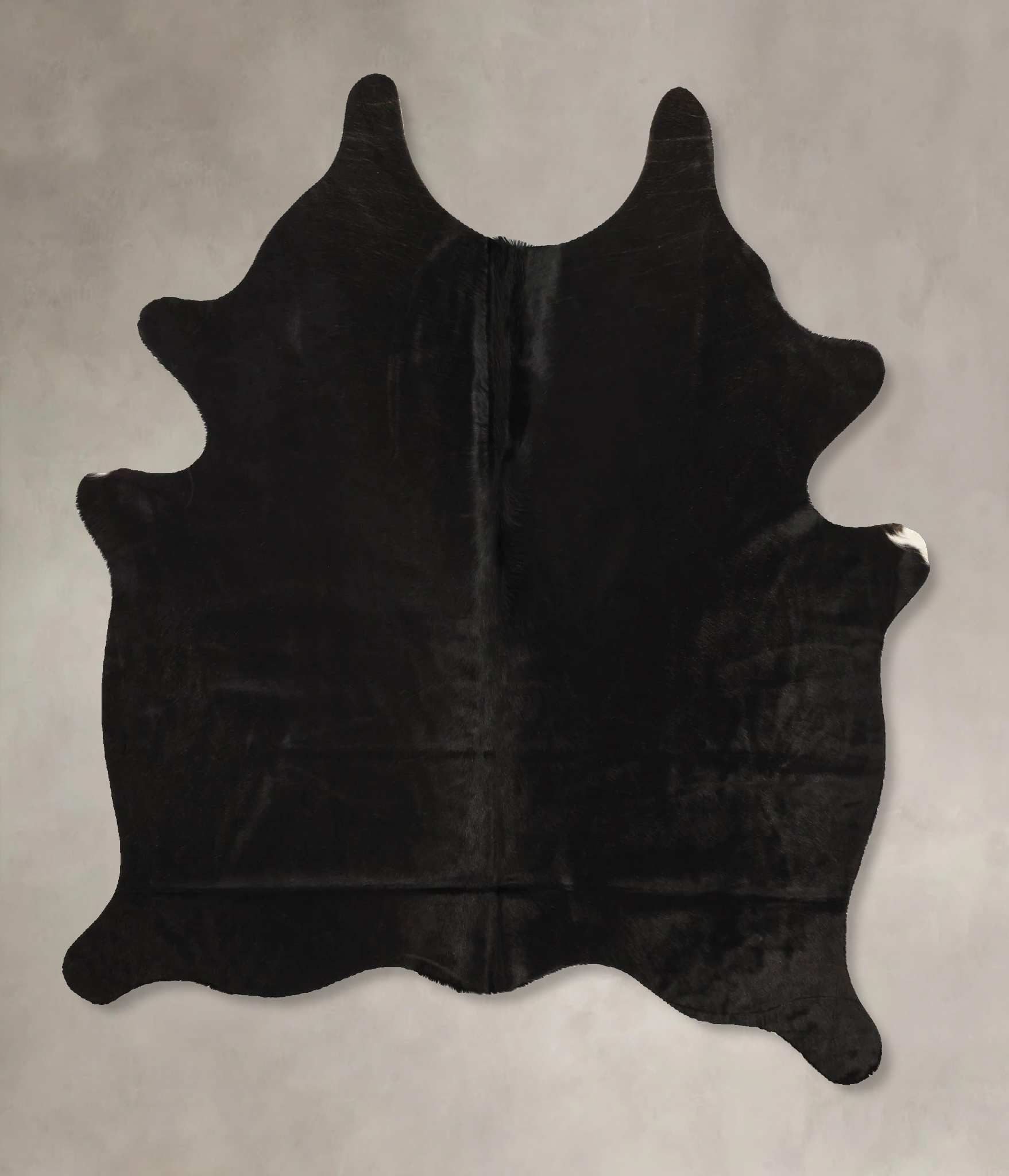 Solid Black Cowhide Rug #B11365