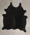 Solid Black Medium Brazilian Cowhide Rug 5'6