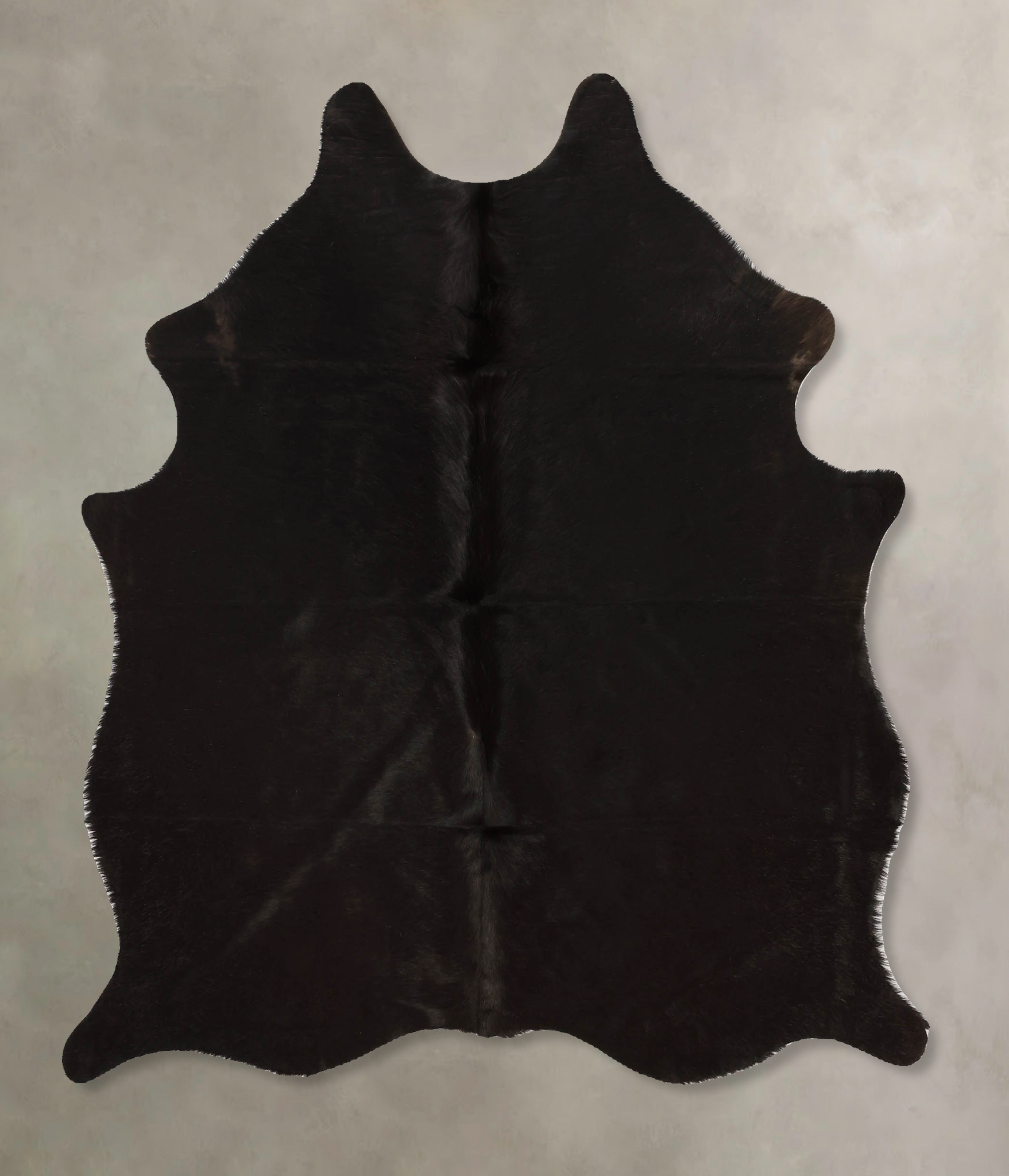 Solid Black Cowhide Rug #B11384