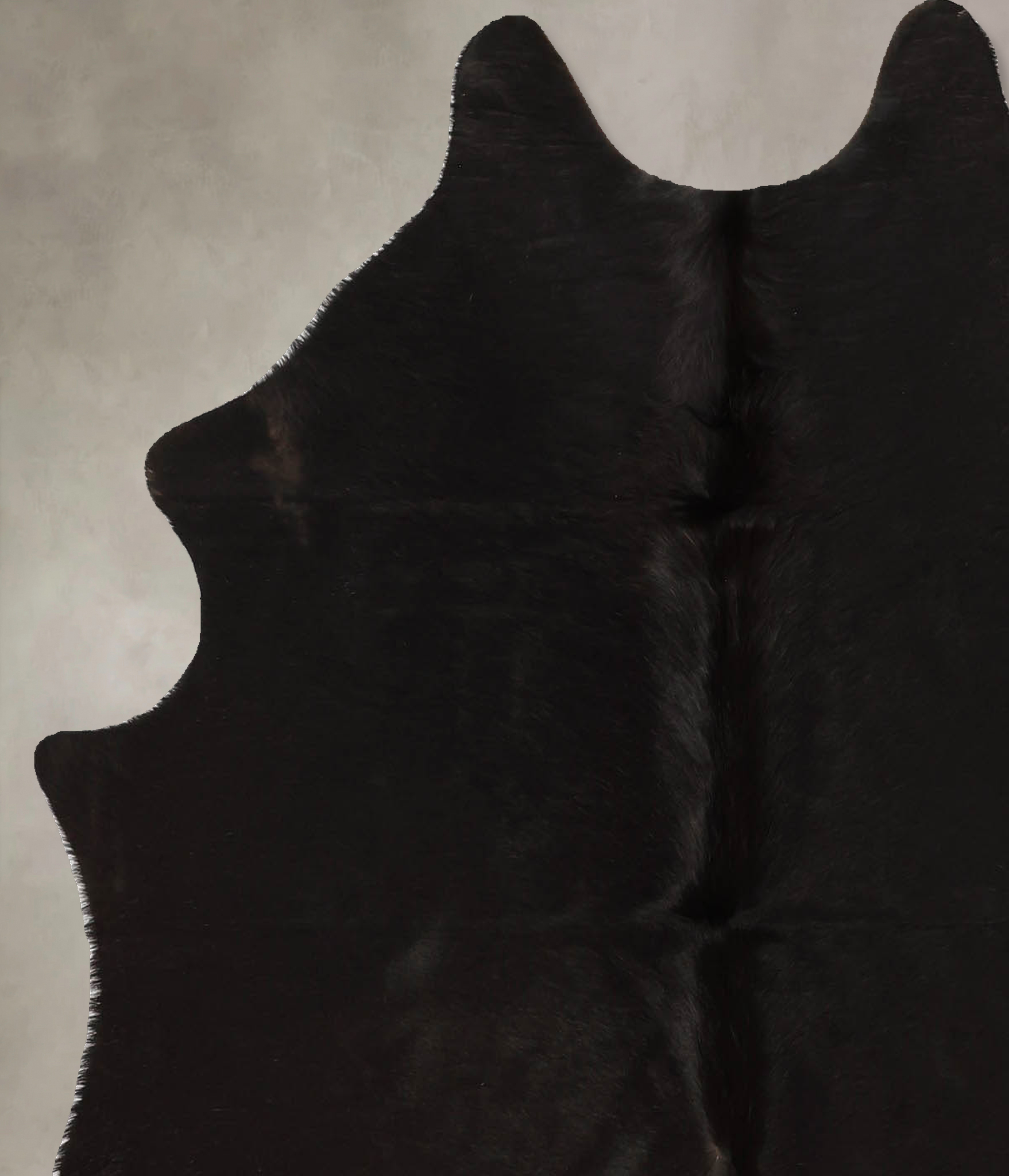 Solid Black Cowhide Rug #B11384