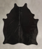 Solid Black Medium Brazilian Cowhide Rug 5'6