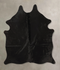 Solid Black Medium Brazilian Cowhide Rug 5'3