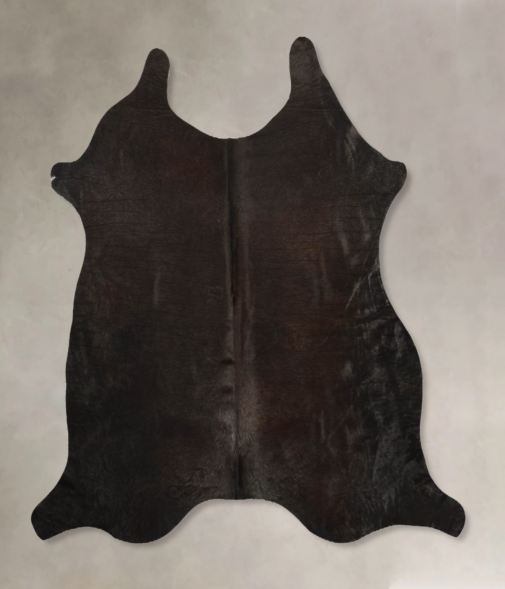 Solid Black Cowhide Rug #B11394