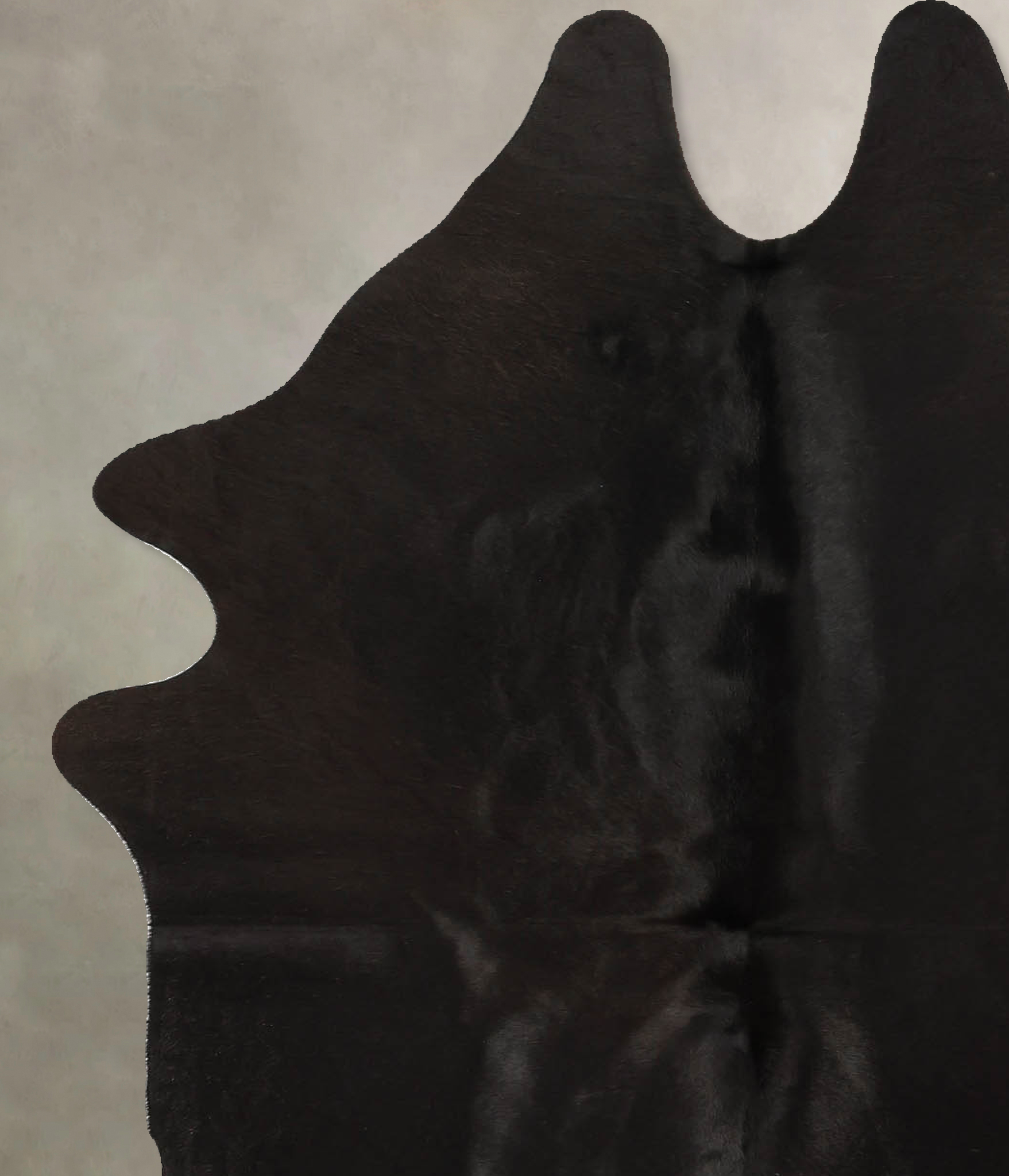 Solid Black Cowhide Rug #B11395