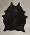 Solid Black Medium Brazilian Cowhide Rug 6'1