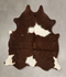 Brown and White Medium Brazilian Cowhide Rug 5'8