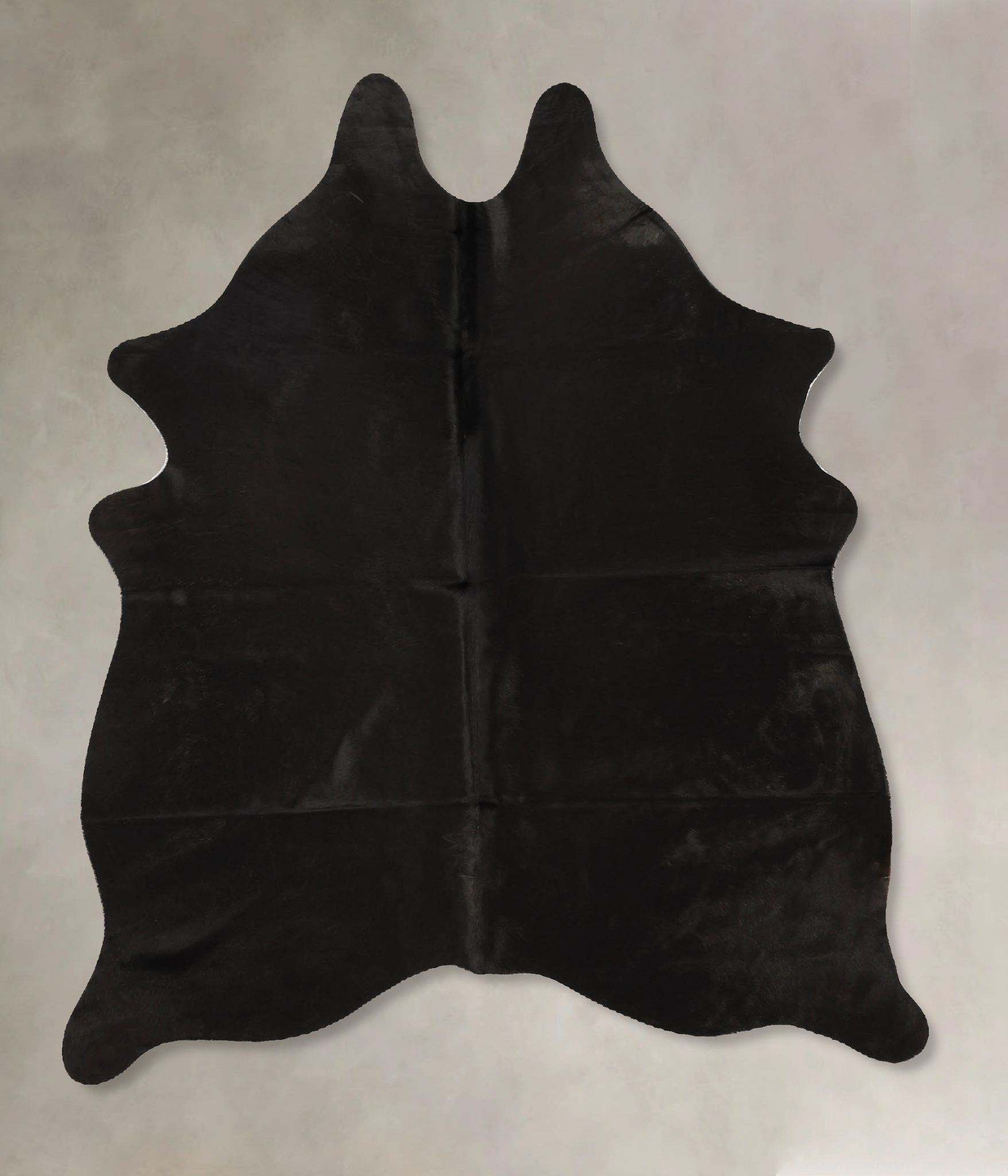 Solid Black Cowhide Rug #B11400