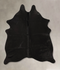 Solid Black Medium Brazilian Cowhide Rug 5'3