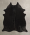 Solid Black Medium Brazilian Cowhide Rug 5'11