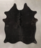 Solid Black Medium Brazilian Cowhide Rug 4'9